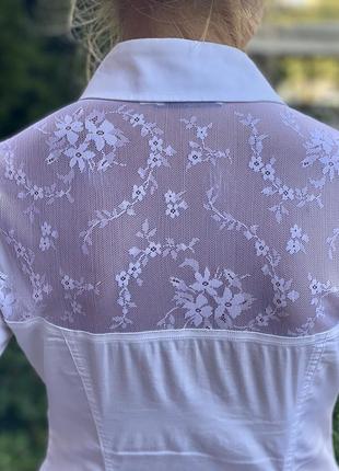 Рубашка женская белая деловая с кружевом soсieta7 фото