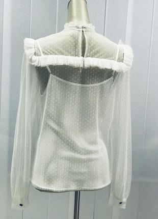 Блуза женская нарядная из кружева белая вечерняя4 фото
