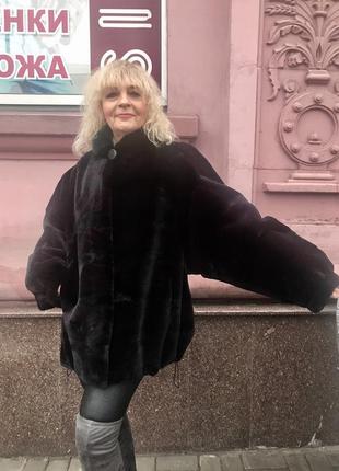 Шуба з бобра автоледі кажан з коміром