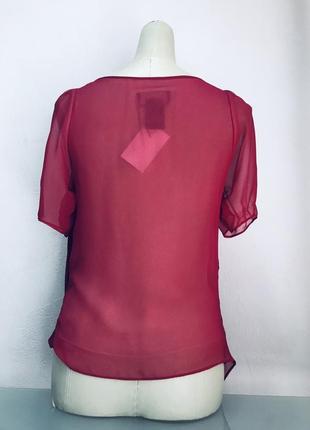 Блуза шелковая женская малиновая3 фото