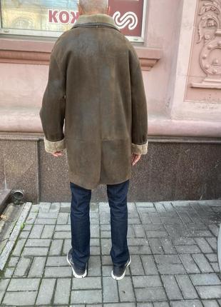 Мужская натуральная дубленка из овчины коричневая5 фото