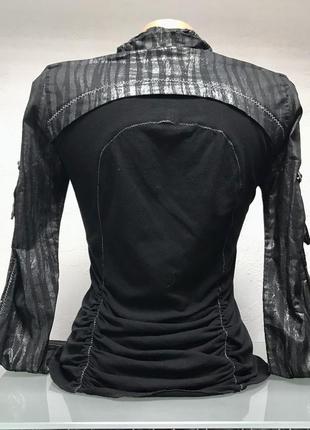 Рубашка блуза женская черная приталенная3 фото