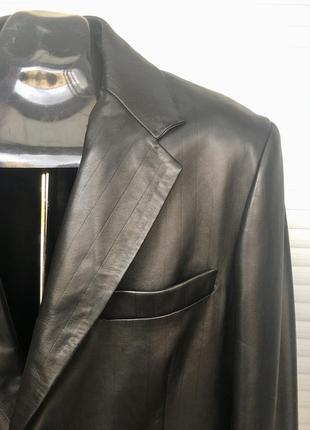 Пиджак мужской кожаный натуральный классический италия3 фото