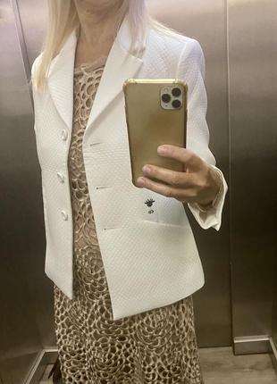 Пиджак классический женский белый приталенный модный стильный4 фото