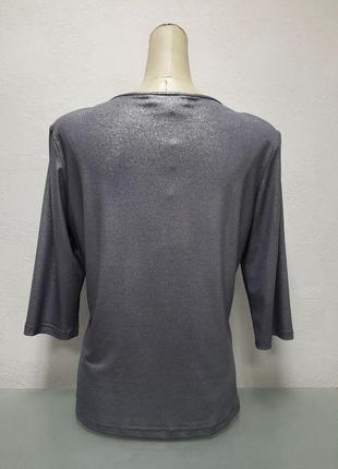 Жіноча блуза срібляста ошатна батал4 фото