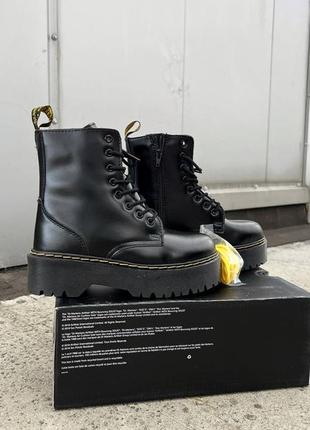 Ботинки зимові❄dr. martens jadon black fur premium, мартінси на платформі