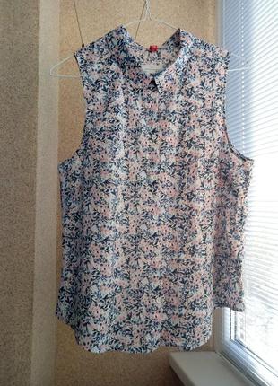 Летняя блуза из натуральной ткани в цветочный принт2 фото