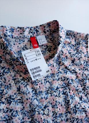 Летняя блуза из натуральной ткани в цветочный принт4 фото