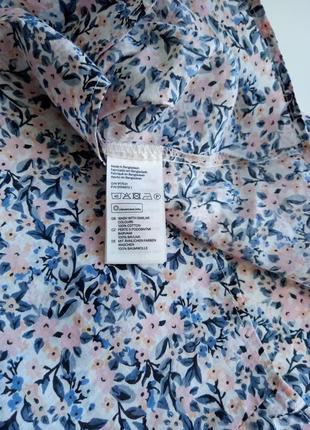 Летняя блуза из натуральной ткани в цветочный принт5 фото
