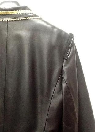 Пальто кожаное натуральное женское adamo черный6 фото