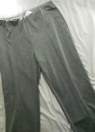 Сірі штани брюки прямі труби висока посадка бавовна2 фото
