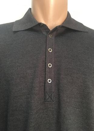 Пуловер мужской с воротником темно серый на кнопках размер + white house2 фото