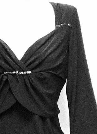 Блуза женская нарядная черная с рукавом 7/8 батал  eveline4 фото