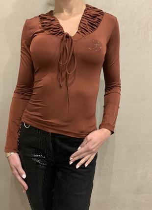 Блуза женская balizza длинный рукав шоколад