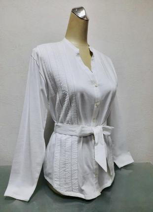 Рубашка женская белая c поясом jysho2 фото