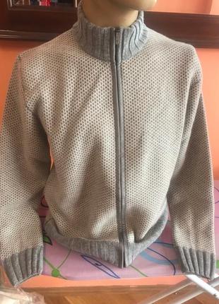 Мужской свитер пуловер джемпер на молнии до конца sabri ozel шерсть кашемир