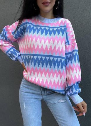 Пуловер свитер вязаный