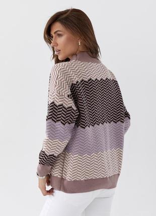 Об'ємний светр з вовною теплий светр шерстяний светри з візерунком3 фото