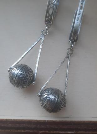 Дизайнерские  эксклюзивные славянские колты бохо серёжки серебряные  925 этно9 фото
