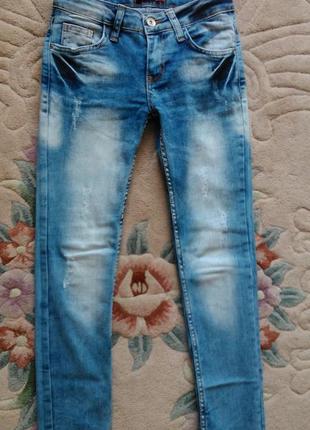 Коттонові джинси з потертостями
