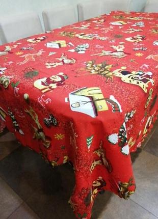 Новорічна скатертина/скатерть 120*150/150*220. скатертина новий рік/різдво. кольори і розміри