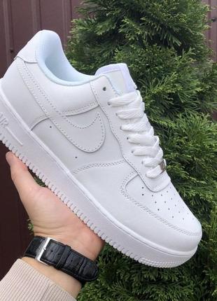 Мужские кроссовки nike air force кожаные белый