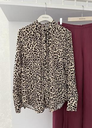 Нарядная леопардовая блуза h&m