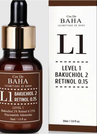 Антивікова сироватка cos de baha l1 bakuchiol & retinol serum 30ml