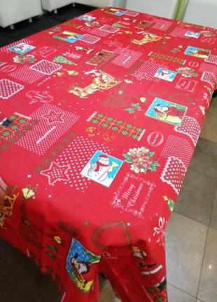 Новорічна скатертина/скатерть 120*150/150*220. скатертина новий рік/різдво. кольори і розміри