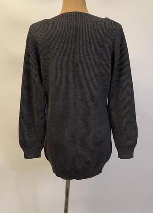 Теплый удлиненный мирер, пуловер с карманами,100% шерсть5 фото