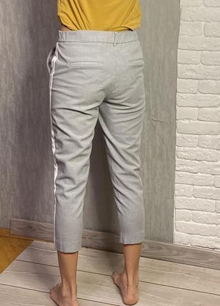 Вкорочені брюки штани з лампасами zara , xs-s2 фото