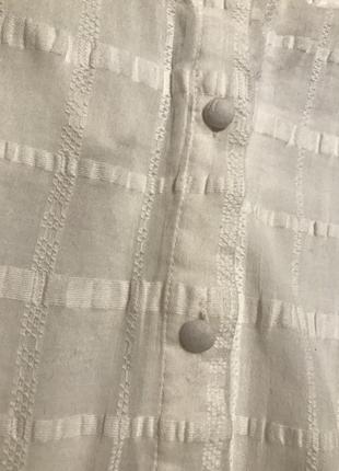 Белая натуральная хлопковая блузка, р. 168 фото