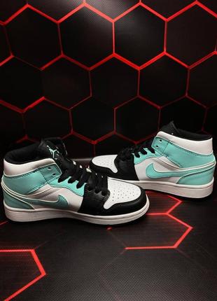 Кросівки air jordan retro 1 mid - island green8 фото