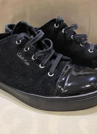 Туфлі (туфли) calvin klein  napoleon suede patent o10997 black