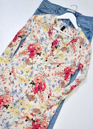 Vero moda плаття сорочка-туніка в квітковий принт натуральна тканина1 фото