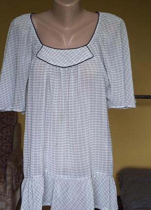 Блуза світла в клітинку zara basic