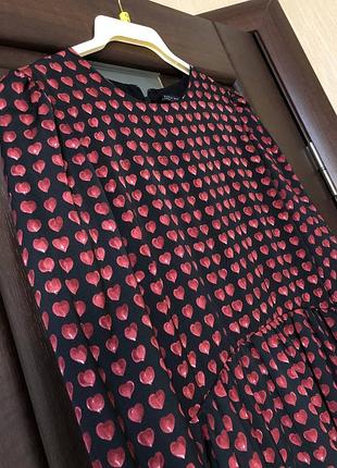 Сукня принт серця zara, розмір xs