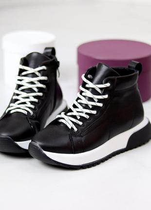Спортивні черевики "ally", чорний, натуральна шкіра, зима5 фото