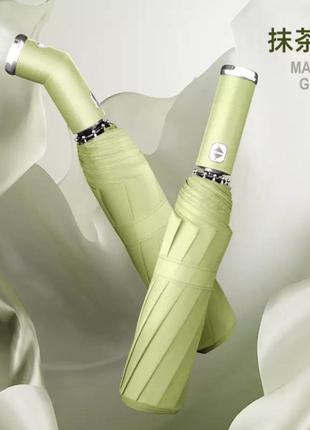 Парасоля автоматична колір оливковий, з поворотною світлодіодною підсвіткою, діаметр 100 см, чоловіча парасоля, жіноча парасоля