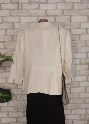 Фирменный bonmarche пиджак айвори с кружевной вставкой на 57 %лён, размер хл2 фото