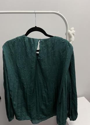 Блуза ізумрудного кольору плісе plus size4 фото