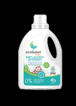 Гіпоалергенний рідкий органічний гель для прання дитячого одягу без запаху,ecolunes, 1000 мл