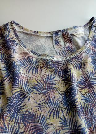 Блуза из натуральной ткани в тропический принт4 фото