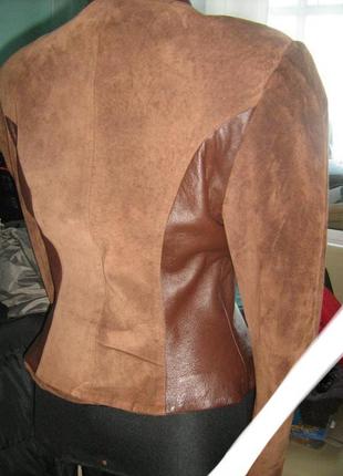 Практически новая  женская куртка на s кожа, замш4 фото