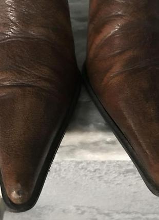 Ботильоны сапоги полусапожки итальянские кожаные коричневые р 365 фото