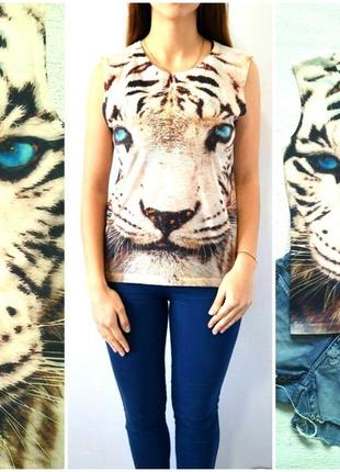 Майка с принтом тигра