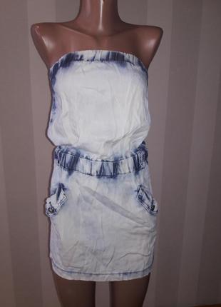 Джинсовое платье -сарафан1 фото