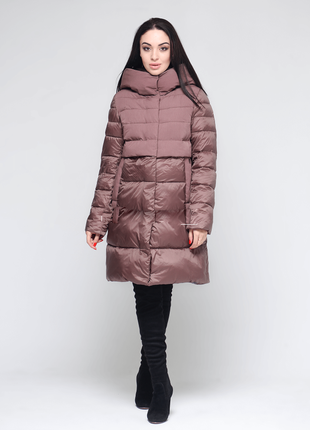 Женская зимняя куртка, пуховик  био-пух clasna cw18d508 s, m, l, xl, xxl