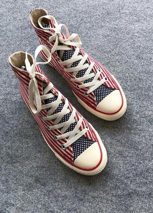 Оригинальные лимитированные кеды converse all star chuck taylor unisex americana printed hi top sneakers кроссовки2 фото