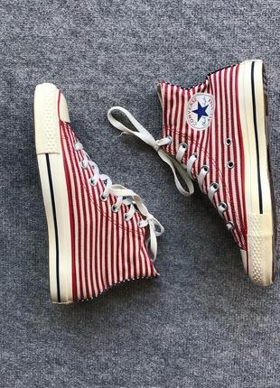 Оригинальные лимитированные кеды converse all star chuck taylor unisex americana printed hi top sneakers кроссовки3 фото